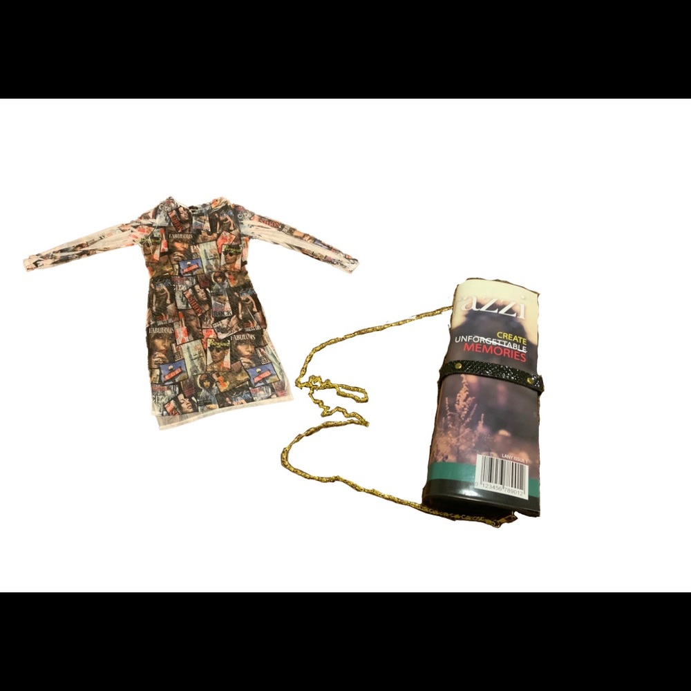 “Be the issue”vogue like transparent Dress&clutch